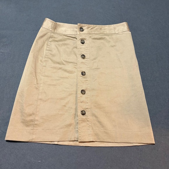 J. Crew Factory Dresses & Skirts - J.Crew Button Front Mini Skirt Womens 10 Khaki Tan Preppy Academic Core Fall